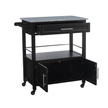 Load image into Gallery viewer, Cameron Kitchen Cart by Linon/Powell 464809BLK01U Black/Granite