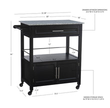 Load image into Gallery viewer, Cameron Kitchen Cart by Linon/Powell 464809BLK01U Black/Granite