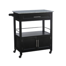 Load image into Gallery viewer, Cameron Kitchen Cart by Linon/Powell 464809BLK01U Black/Granite