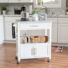 Load image into Gallery viewer, Cameron Kitchen Cart by Linon/Powell 464809WHT01U White/Granite