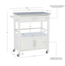 Load image into Gallery viewer, Cameron Kitchen Cart by Linon/Powell 464809WHT01U White/Granite
