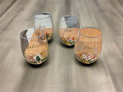 Botanical Wine Glass (4pc ppk) by Ganz MX196351