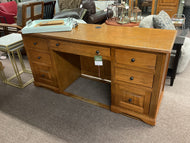 Oak Double Pedestal Desk by American Heartland 93207 MD Medium Oak