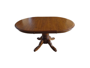 Laminated Dining Pedestal Table w/ 18" Leaf, Empire Feet & Plain Apron by Tennessee Enterprises 6060BW Burnished Walnut