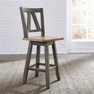 Lindsey Farm Counter Height Swivel Chair by Liberty Furniture 62-B250324 Gray