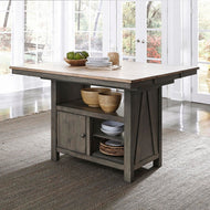Lindsey Farm Kitchen Island Table by Liberty Furniture 62-IT5446T 62-IT5446B Gray