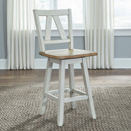 Lindsey Farm Counter Height Swivel Chair by Liberty Furniture 62WH-B250324 White