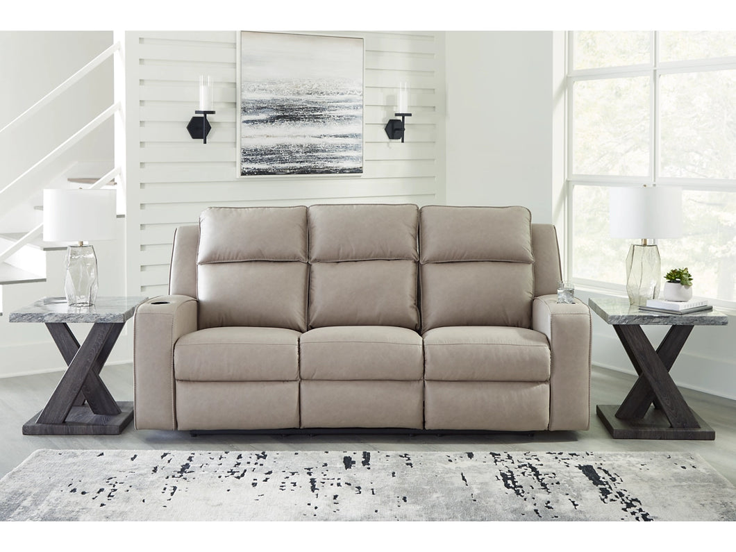 Lavenhorne Manual Reclining Sofa with Drop Down Table by Ashley Furniture 6330789 Pebble
