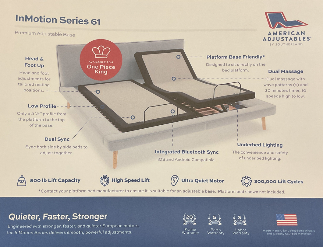 InMotion Premium Adjustable Base by Southerland S61