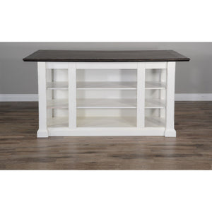 Carriage House Kitchen Island Table with Drop Leaf by Sunny Designs 1016EC-B 1016EC-T