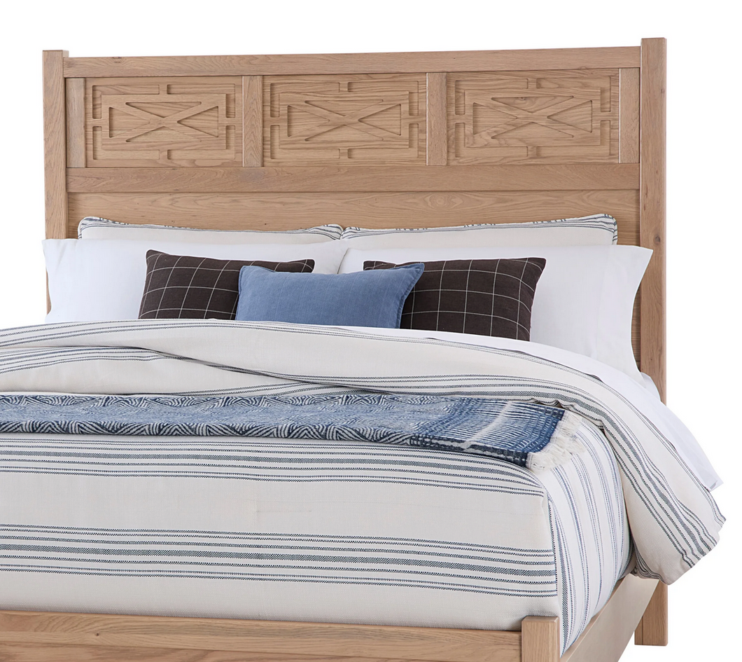 Tide & Timber Queen Fretwork Panel Headboard by Vaughan-Bassett 830-557 Clear Oak