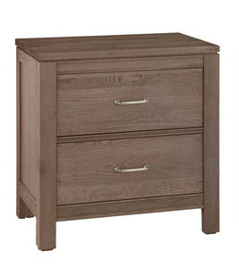 Tide & Timber Transitional 2 Drawer Nightstand by Vaughan-Bassett 831-227 Grey Oak