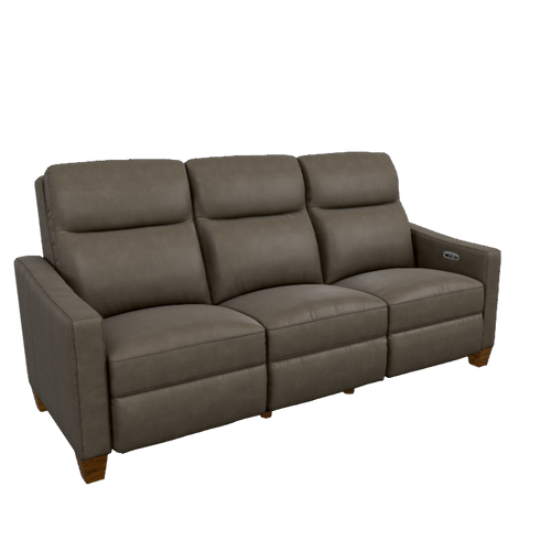 Quinault Leather Power Reclining Sofa w/ Headrest by La-Z-Boy Furniture 84U-810 LB206229 Olive