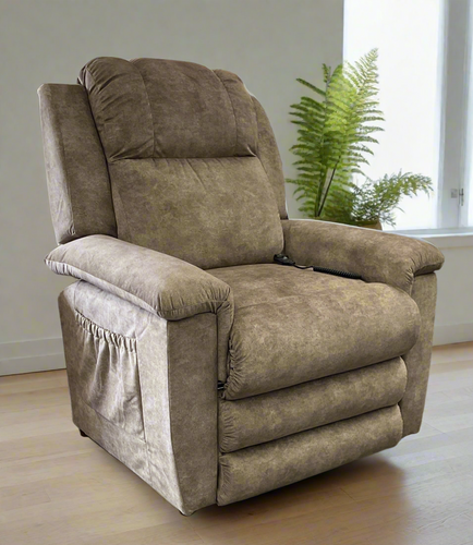 Clayton Gold Power Lift Recliner w/ Massage & Heat by La-Z-Boy Furniture 1HM-562 D160462 Mushroom