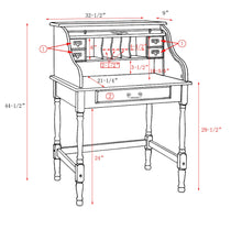 Load image into Gallery viewer, 32&quot; Mini Roll Top Desk w/ USB Power Outlet by Tennessee Enterprises 8932BW Burnished Walnut