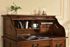 42" Student Roll Top Desk by Tennessee Enterprises 8942TBW 8942BBW Burnished Walnut