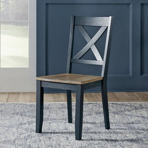 Lakeshore X Back Side Chair by Liberty Furniture 519NY-C3000S Navy