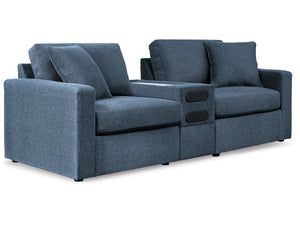 Modmax 3-Piece Modular Next-Gen Nuvella Performance Fabric Loveseat with Audio Console by Ashley Furniture 9212127 9212164 9212165 Ink
