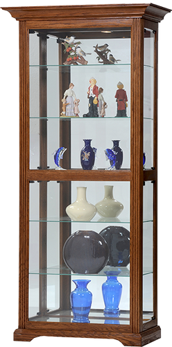 Oak Tall Slide-Entry Curio Cabinet by American Heartland 93419LT Light Oak