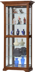 Oak Tall Slide-Entry Curio Cabinet by American Heartland 93419LT Light Oak