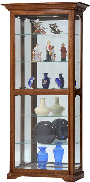 Oak Tall Slide-Entry Curio Cabinet by American Heartland 93419LT Light Oak