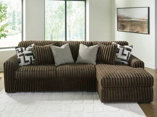 Midnight-Madness 2pc Sofa with Chaise by Ashley Furniture 9810417, 9810466 Chocolate