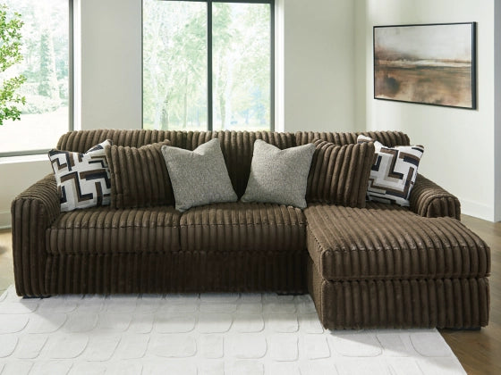 Midnight-Madness 2pc Sofa with Chaise by Ashley Furniture 9810417, 9810466 Chocolate