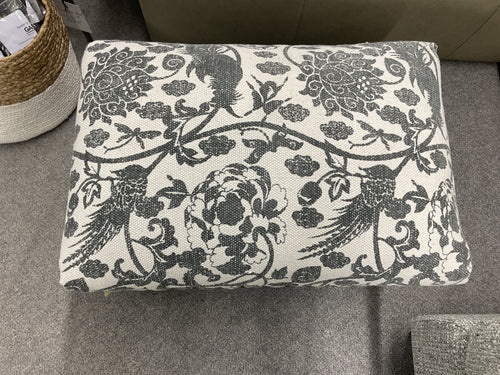 Gray Floral print Ottoman by Ganz 145520 Discontinued