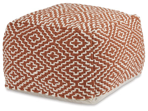 Brynnsen Pouf by Ashley Furniture A1001056 Rust/Ivory