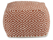 Load image into Gallery viewer, Brynnsen Pouf by Ashley Furniture A1001056 Rust/Ivory