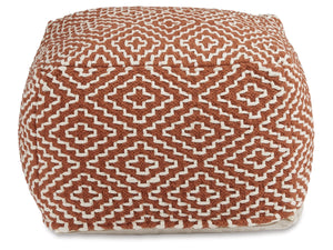 Brynnsen Pouf by Ashley Furniture A1001056 Rust/Ivory