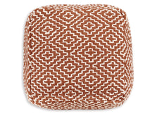 Load image into Gallery viewer, Brynnsen Pouf by Ashley Furniture A1001056 Rust/Ivory