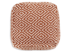 Brynnsen Pouf by Ashley Furniture A1001056 Rust/Ivory