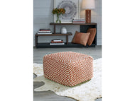 Brynnsen Pouf by Ashley Furniture A1001056 Rust/Ivory