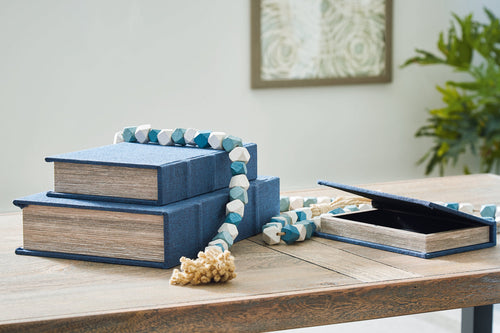 Jolina Book Boxes (Set of 3) by Ashley Furniture A2000617 Blue