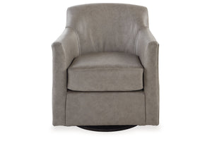 Bradney Leather Swivel Accent Chair by Ashley Furniture A3000324 Fossil