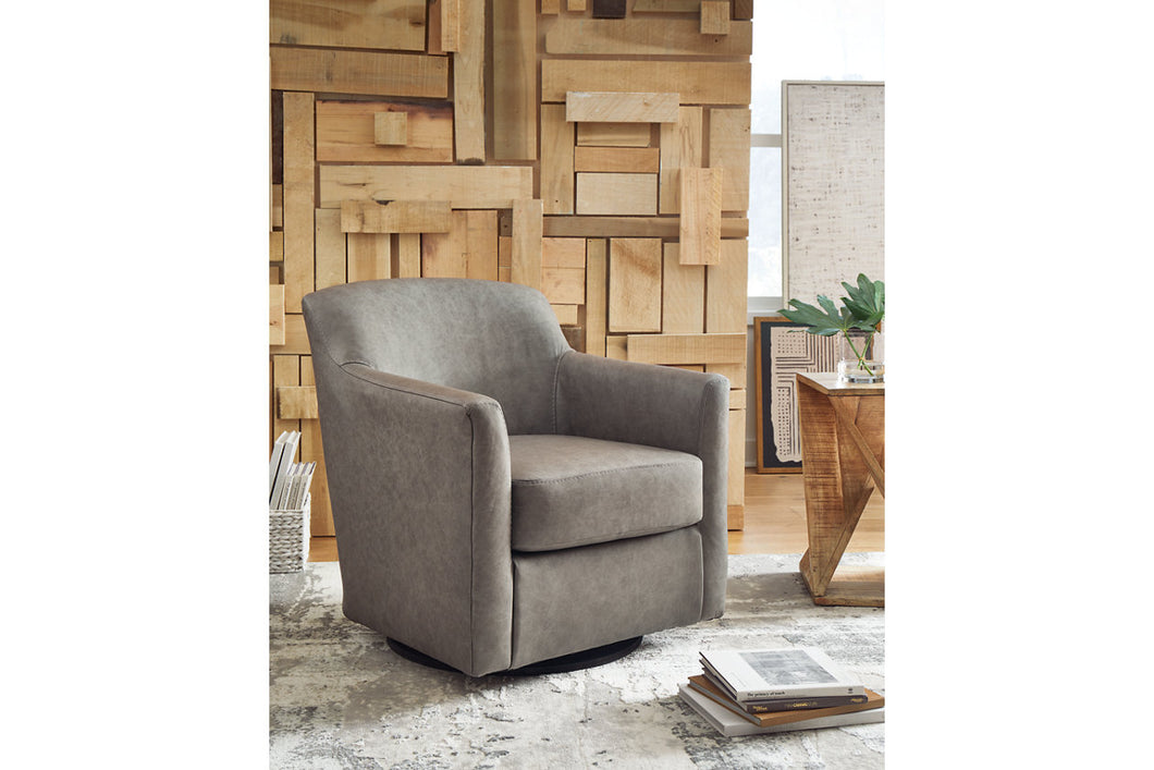 Bradney Leather Swivel Accent Chair by Ashley Furniture A3000324 Fossil