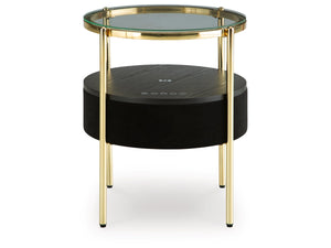 Nedman Accent Table with Speaker by Ashley Furniture A4000669 Black/Gold