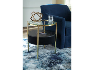 Nedman Accent Table with Speaker by Ashley Furniture A4000669 Black/Gold