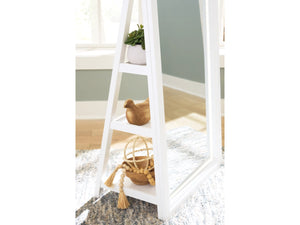 Evesen Floor Standing Mirror with Storage by Ashley Furniture A8010383 White
