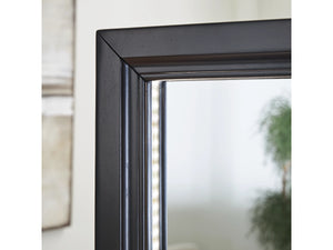 Evesen Floor Standing Mirror with Storage by Ashley Furniture A8010384 Black