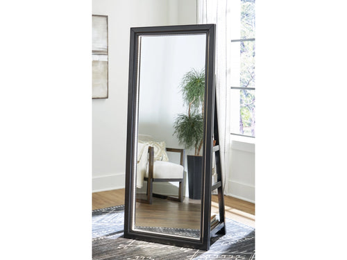 Evesen Floor Standing Mirror with Storage by Ashley Furniture A8010384 Black