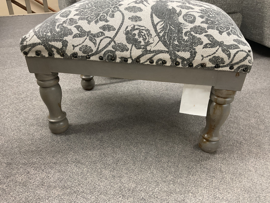 Gray Floral print Ottoman by Ganz 145520 Discontinued