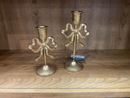Gold Bow Taper Holder 2pc Set by Ganz CX196046