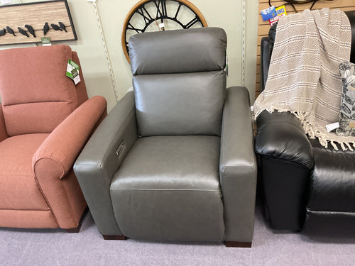 Acadia Leather Power Reclining Chair w/ Headrest by La-Z-Boy Furniture 81U-811 LB206379 Shitake