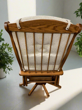Load image into Gallery viewer, Swanback Glider by D&amp;E Workshop #171, Oak Stain #44938, Fabric #R1-163 Campbell