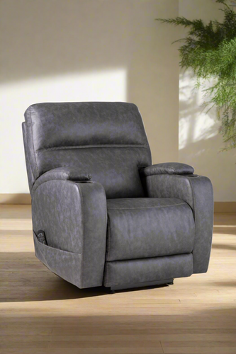Jaguar Power Wall-Saver Recliner w/Lumbar & Headrest & Extended Footrest by HomeStretch 200-97-62 Graphite