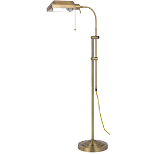 Pharmacy Floor Lamp w/ Adjustable Pole by Cal Lighting BO-117FL-AB Antique Brass