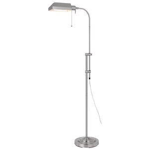 Pharmacy Floor Lamp w/ Adjustable Pole by Cal Lighting BO-117FL-BS Brushed Steel