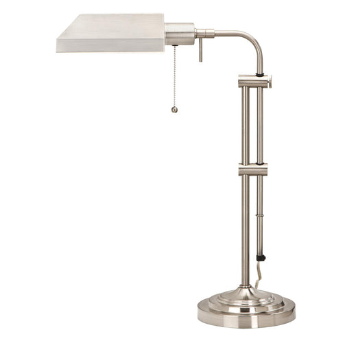 Pharmacy Table Lamp by Cal Lighting BO-117TB-BS Brushed Steel